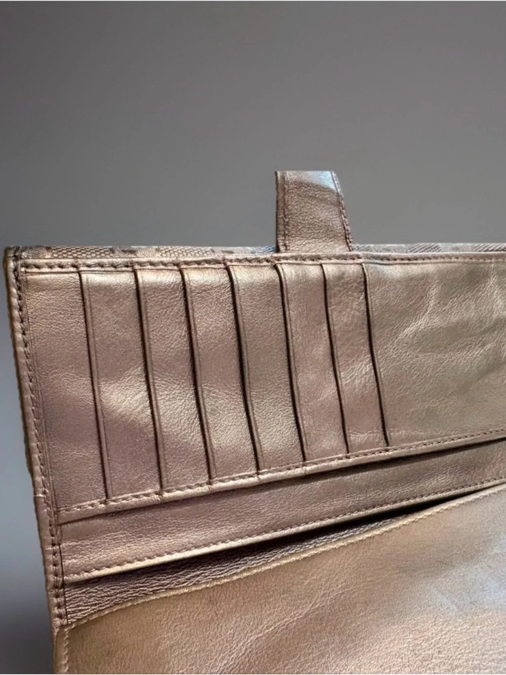 Gucci GG Monogram Long Continental Wallet in Metallic Lilac - Picture 7 of 16